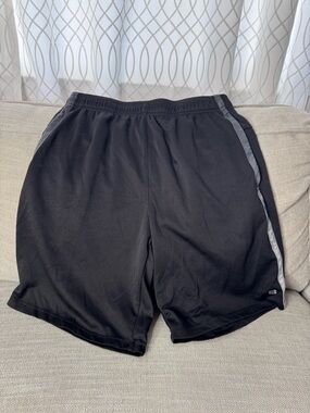 Men's Black Athletic Mesh Shorts with Reflective Stripe